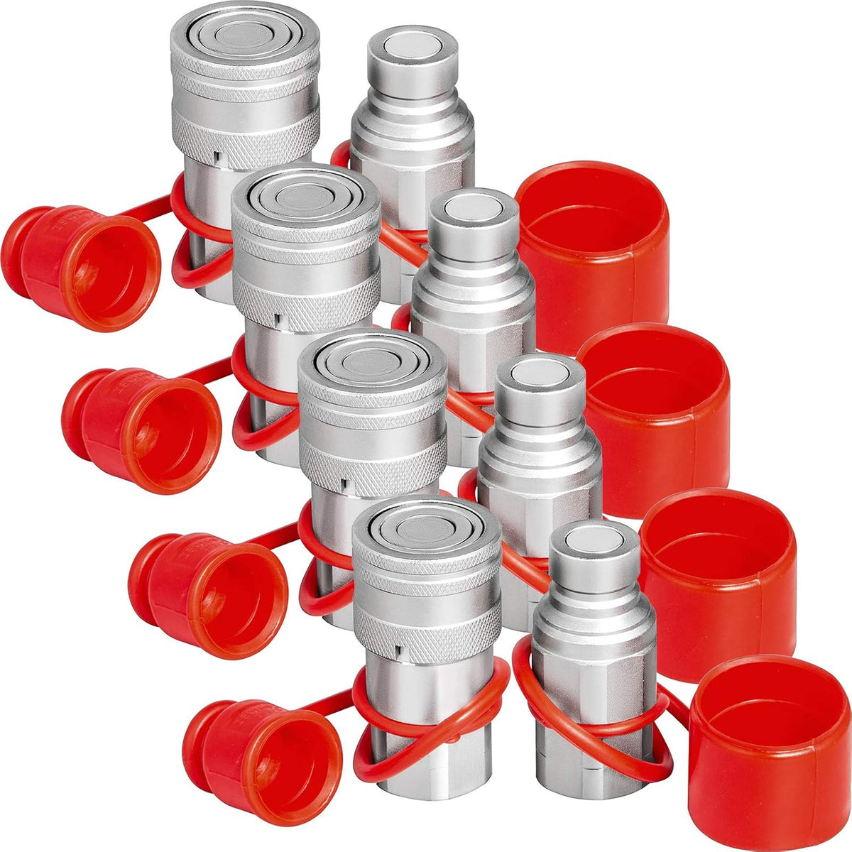 Hydraulic Quick Connect Coupler 4 Pairs 1/2" NPT Thread 45.5 L/min J84942