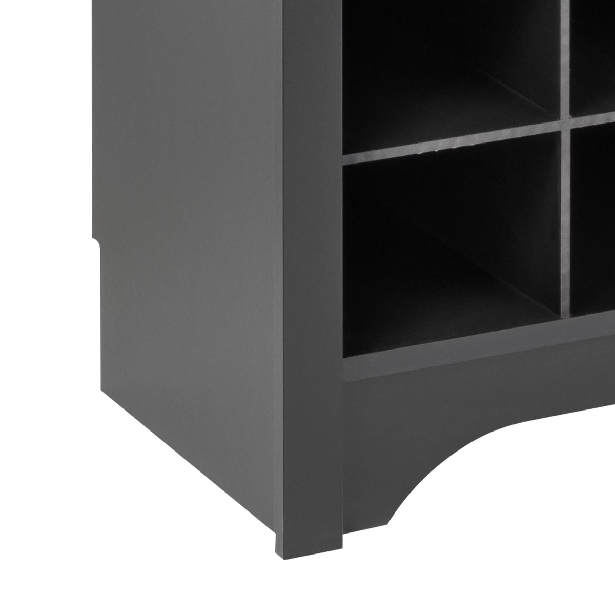 60" Wide Hall Tree with 24 Shoe Cubbies, Black A80712