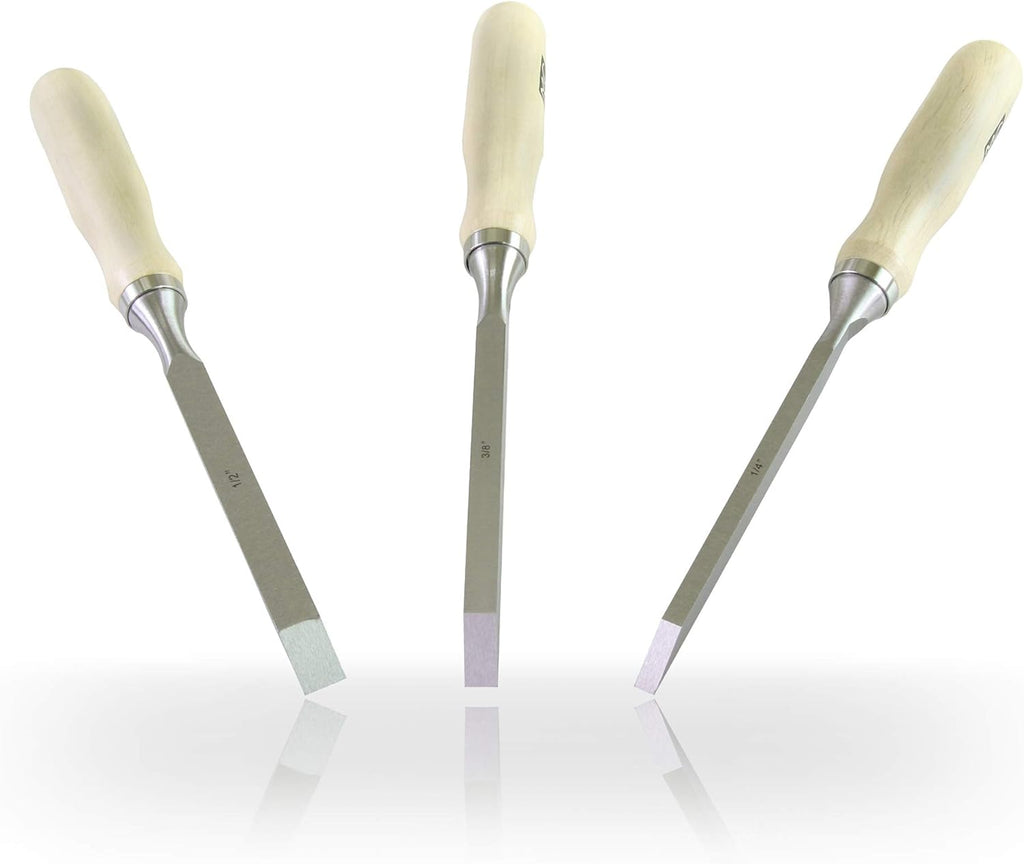 Wood Chisel Set Chrome-Vanadium Steel Set of 3 Q264