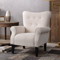 Cream Linen Tufted Armchair L28553