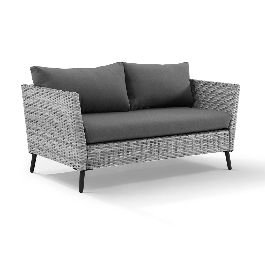 Gray Wicker Patio Sofa Set K75539
