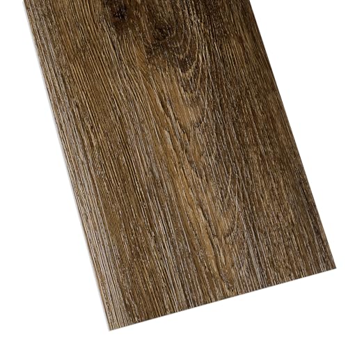 Dark Walnut Wood Grain Peel and Stick Floor Tile Waterproof 6x36 Vinyl Plank S14427