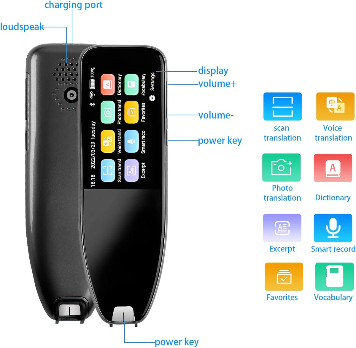 112 Languages Translation Pen with 3.0 Inch Touch Screen F811517