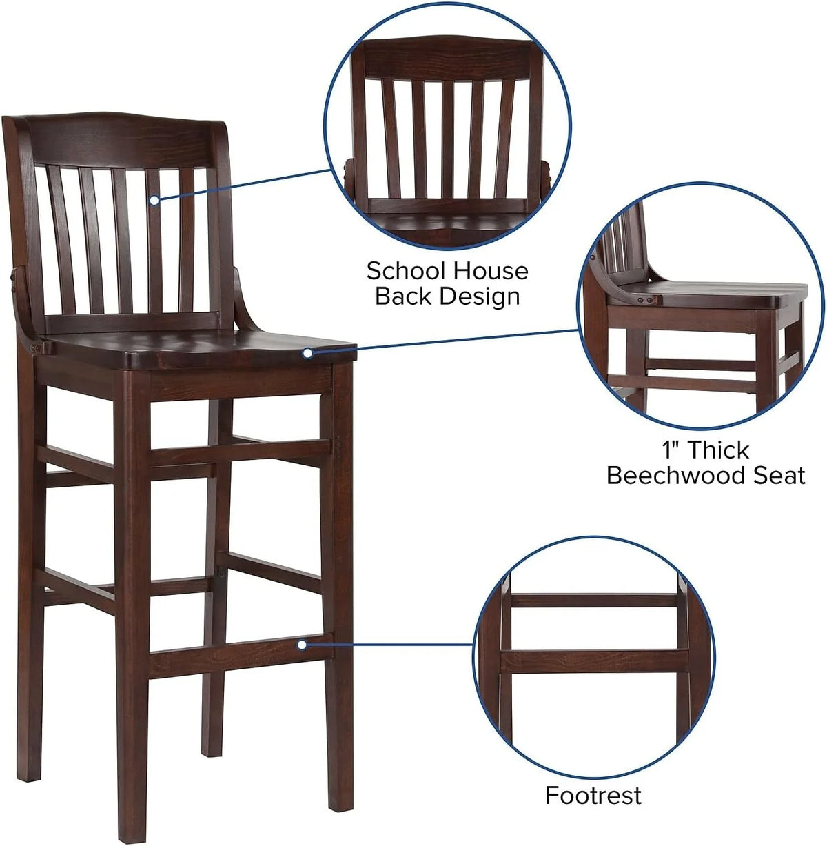 Walnut Wood Barstool N449698