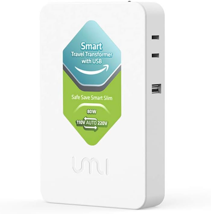 Voltage Converter 80W with USB Charging Port, Pack of 2 F1750