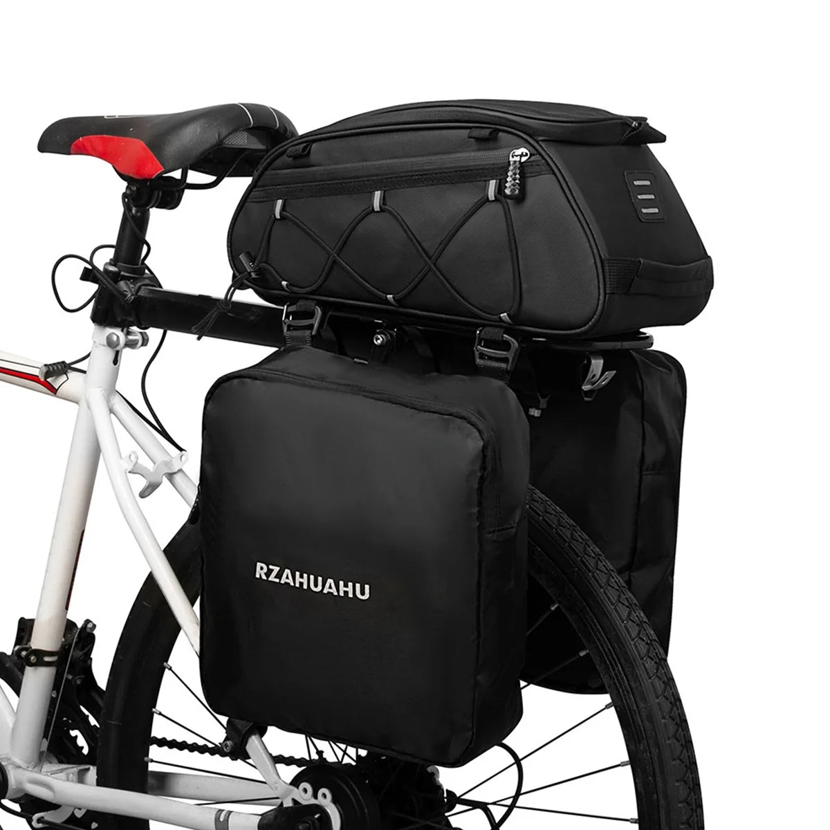 3-in-1 Waterproof Rear Seat Bike Trunk Bag with 2 Side Hanging Bags S11555