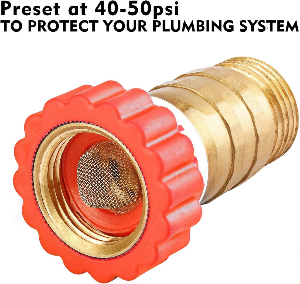 Lead-Free Brass Water Pressure Regulator, 40-50 psi, 3/4 Hose, Pack of 2 B41995