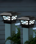 Black Solar Post Cap Lights Set of Two J889