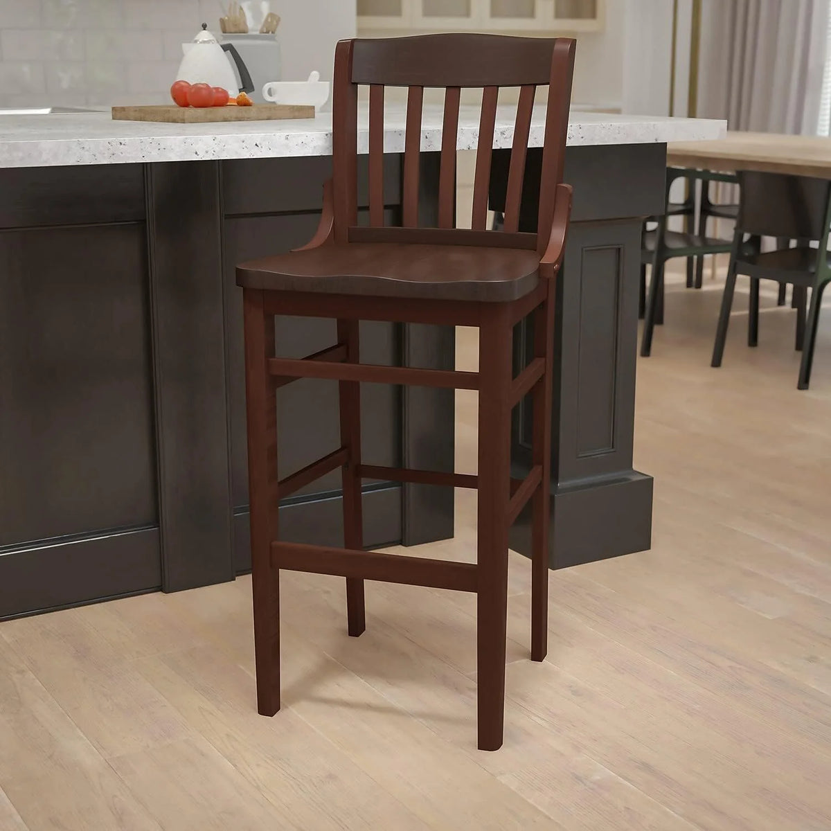 Walnut Wood Barstool N449698