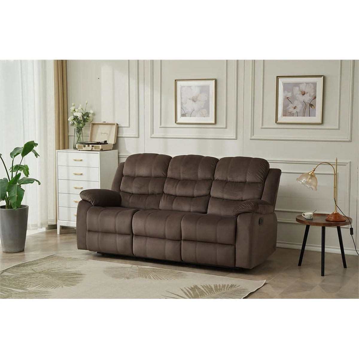 Brown Microfiber Sofa W66187