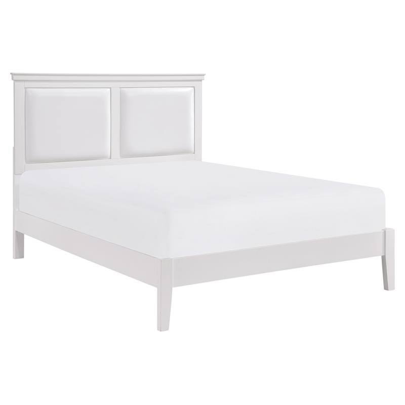White California King Wood and Faux Leather Bed C26467