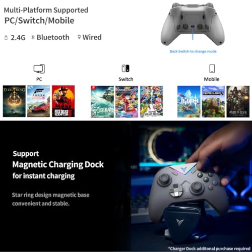 PC Controller with Hall Joystick and 6 Macros Buttons C729145