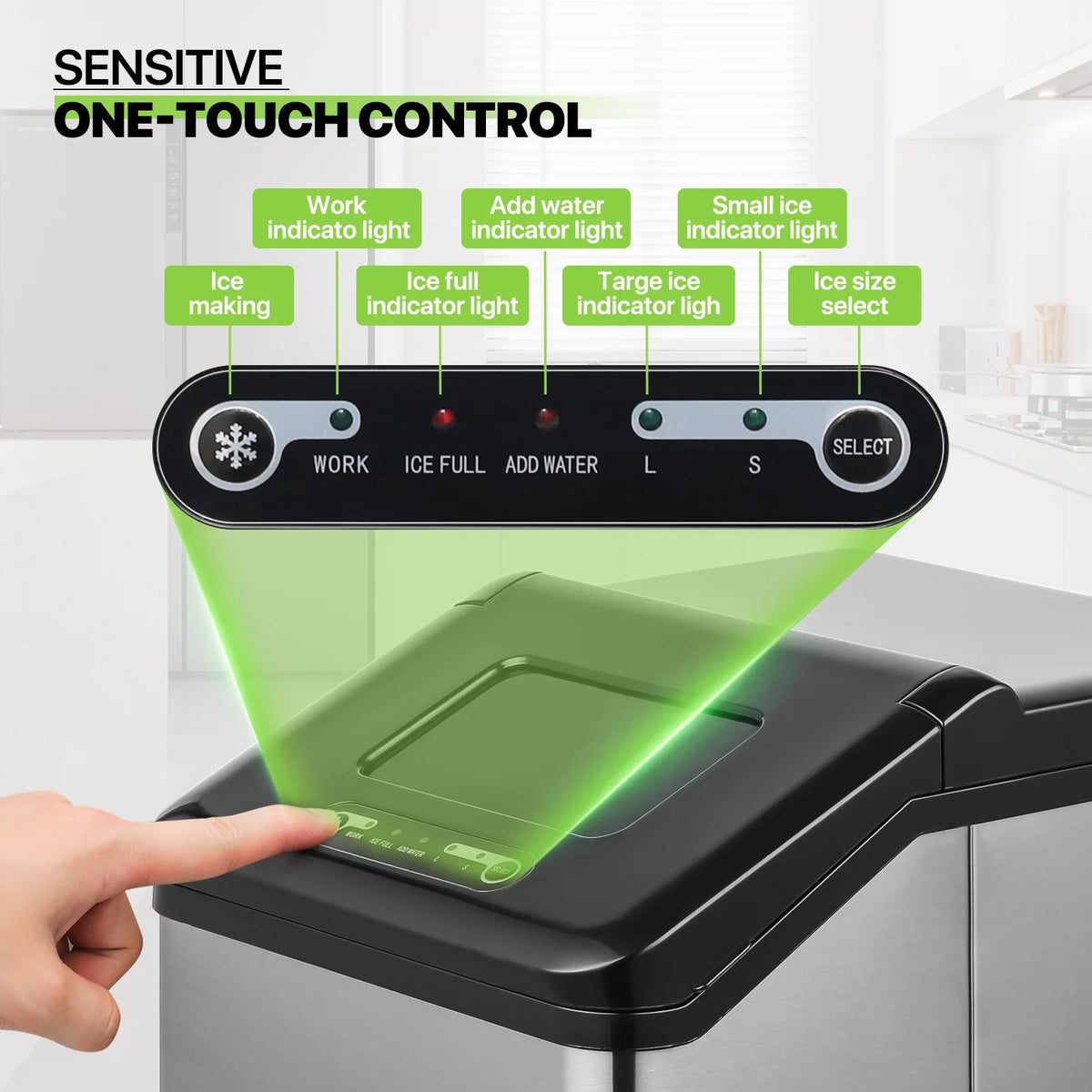 Black Countertop Ice Maker with Basket and Scoop, 26lbs in 24Hrs C79690