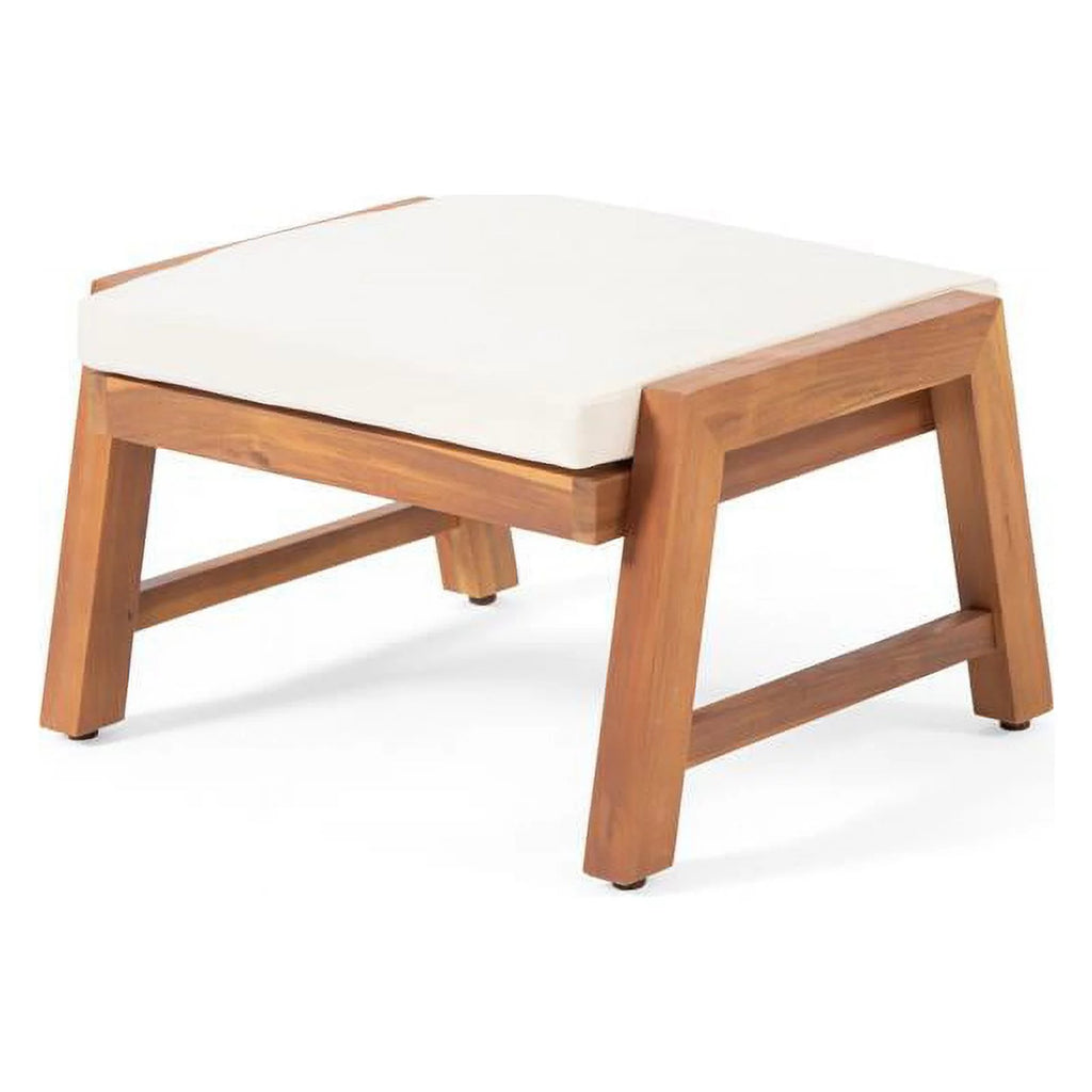Teak Cream Acacia Wood Club Chair Set of 2 F2867