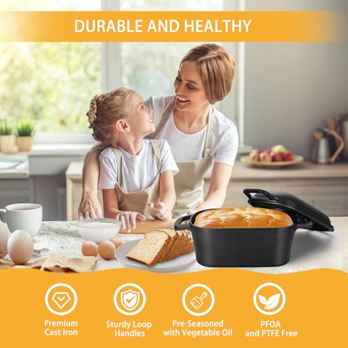 3.6QT Pre-Seasoned Cast Iron Dutch Oven with Lid H843384