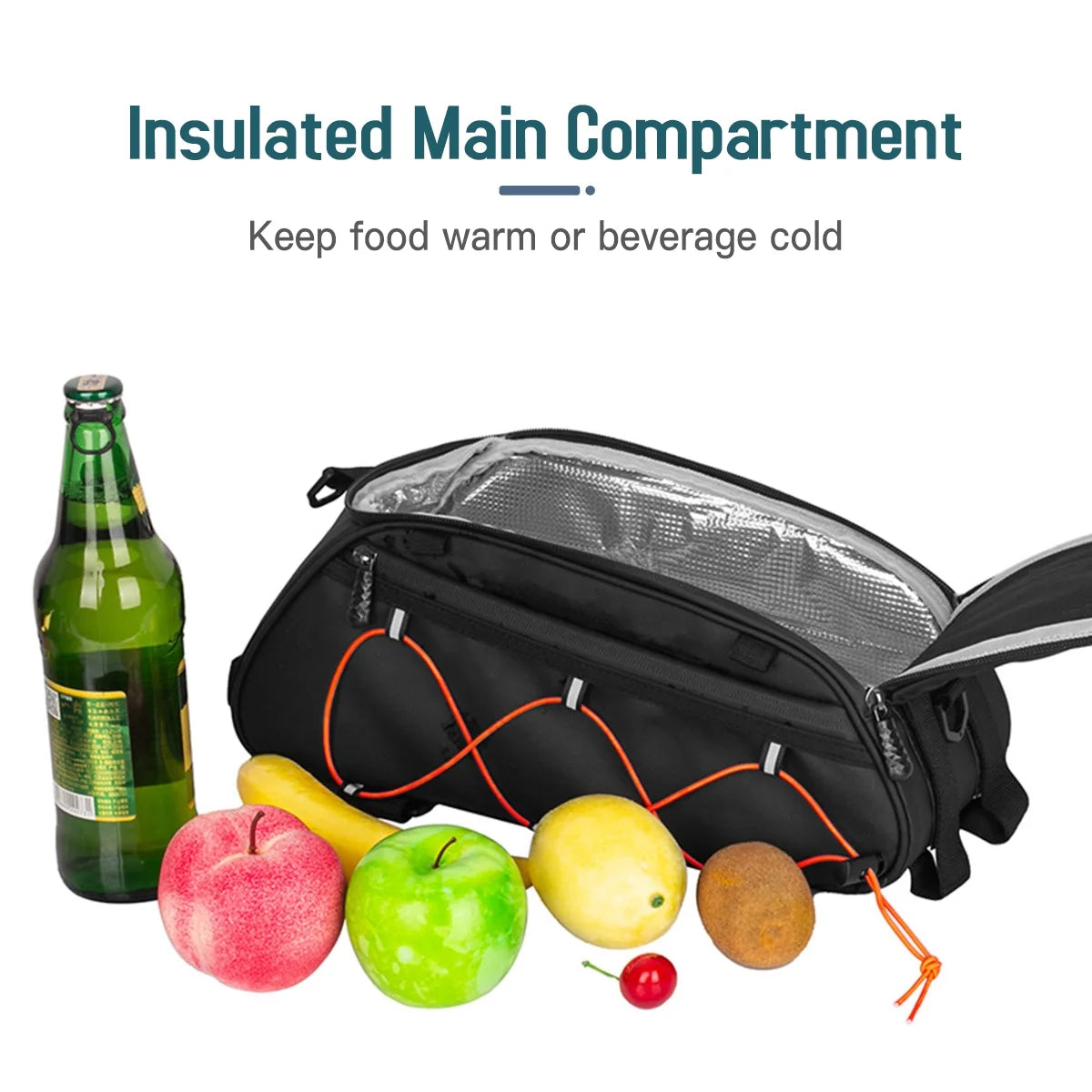3-in-1 Waterproof Rear Seat Bike Trunk Bag with 2 Side Hanging Bags S11555