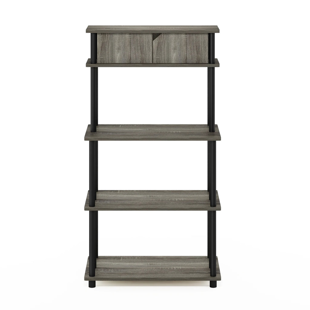 French Oak Grey/Black Printer Stand with Top Cabinet E89994