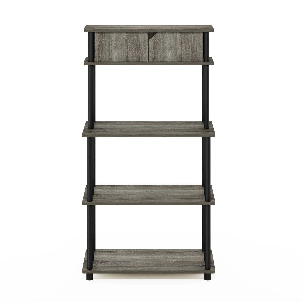 French Oak Grey/Black Printer Stand with Top Cabinet E89994