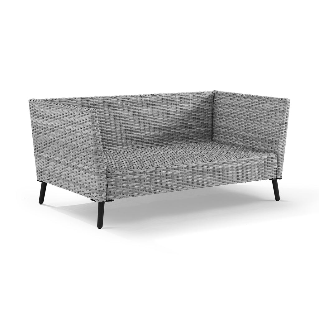 Gray Wicker Patio Sofa Set K75539