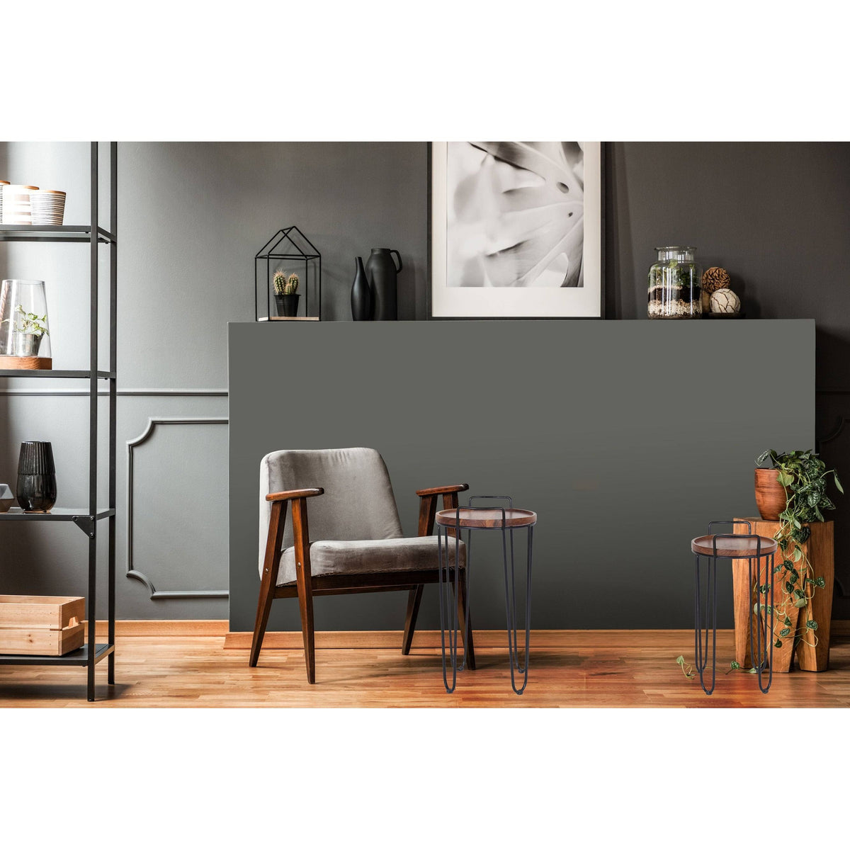 Iron & Acacia Nesting Tray Tables with Handles Set of 2 I872236