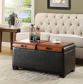 Black Storage Ottoman with Trays Z199