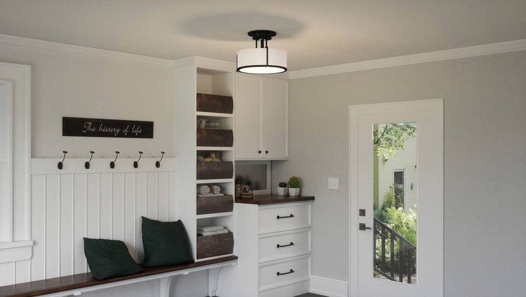 Earth Black 3-Light Semi-Flush Mount K97238