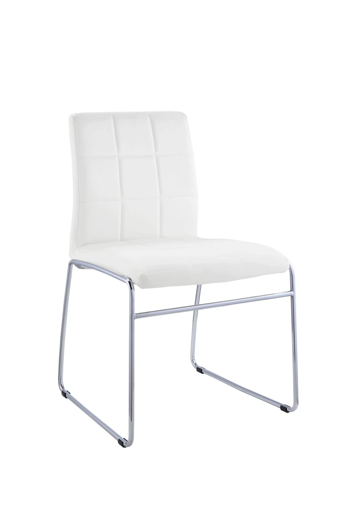 White PU Chrome Side Chair (Set of 2) U39120