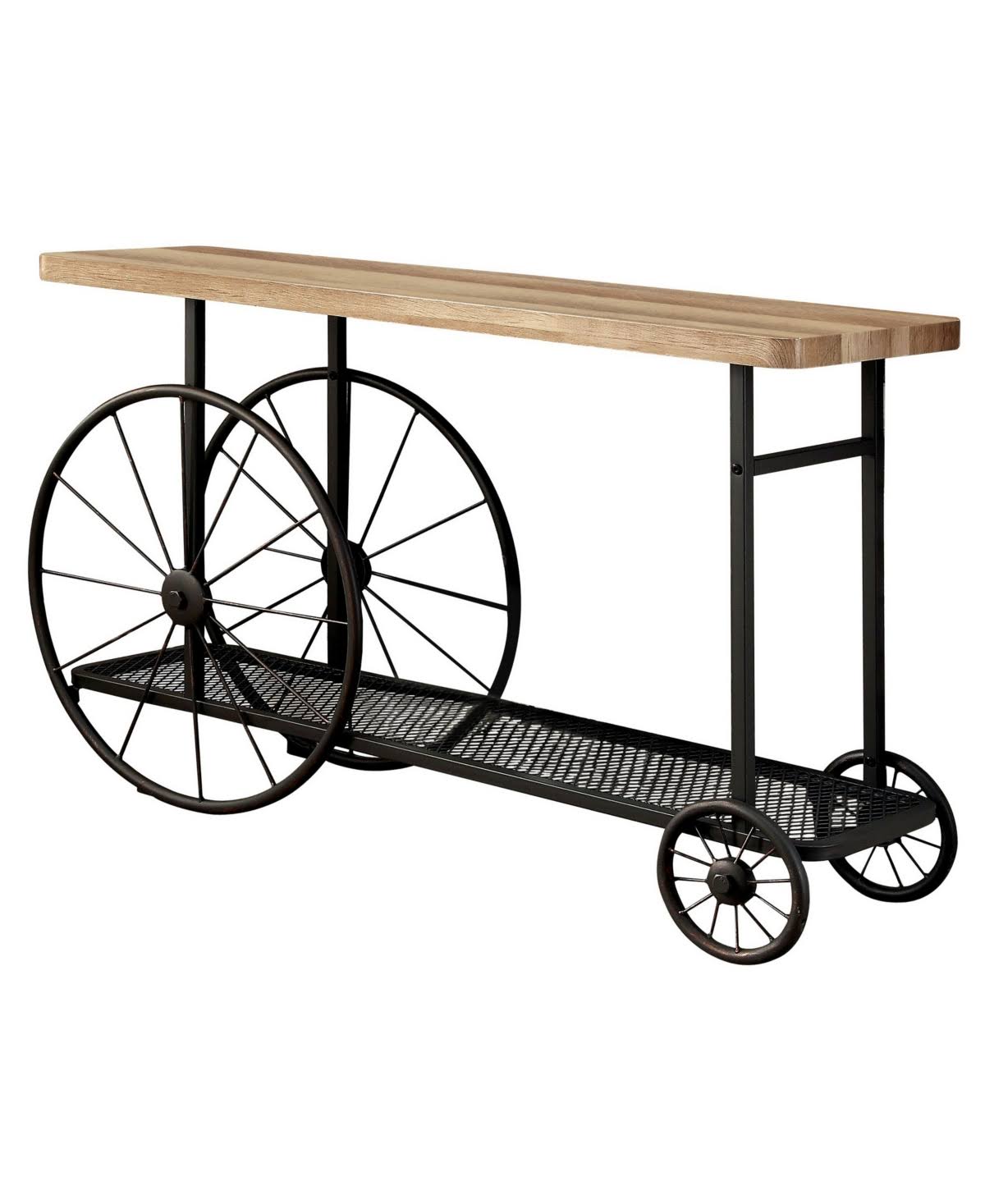 Black Sofa Table with Caster Wheels U2490