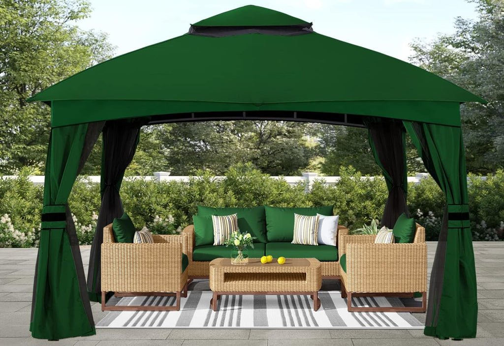 10 Ft x 10 Ft Patio Gazebo with Netting M158283