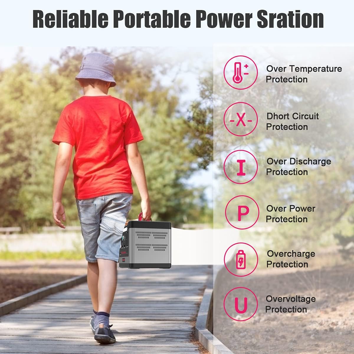 298Wh LiFePO4 Portable Power Station 110V/320W Pure Sine Wave AC Outlet L4166