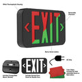 LED Exit Sign with Red or Green LEDs, Black Y248