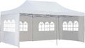 White Pop up Canopy Tent with Removable Side Walls P90252