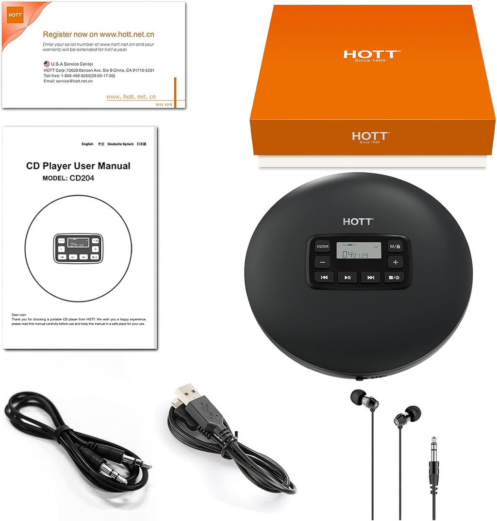 Portable Compact CD Player with Headphones Q199909