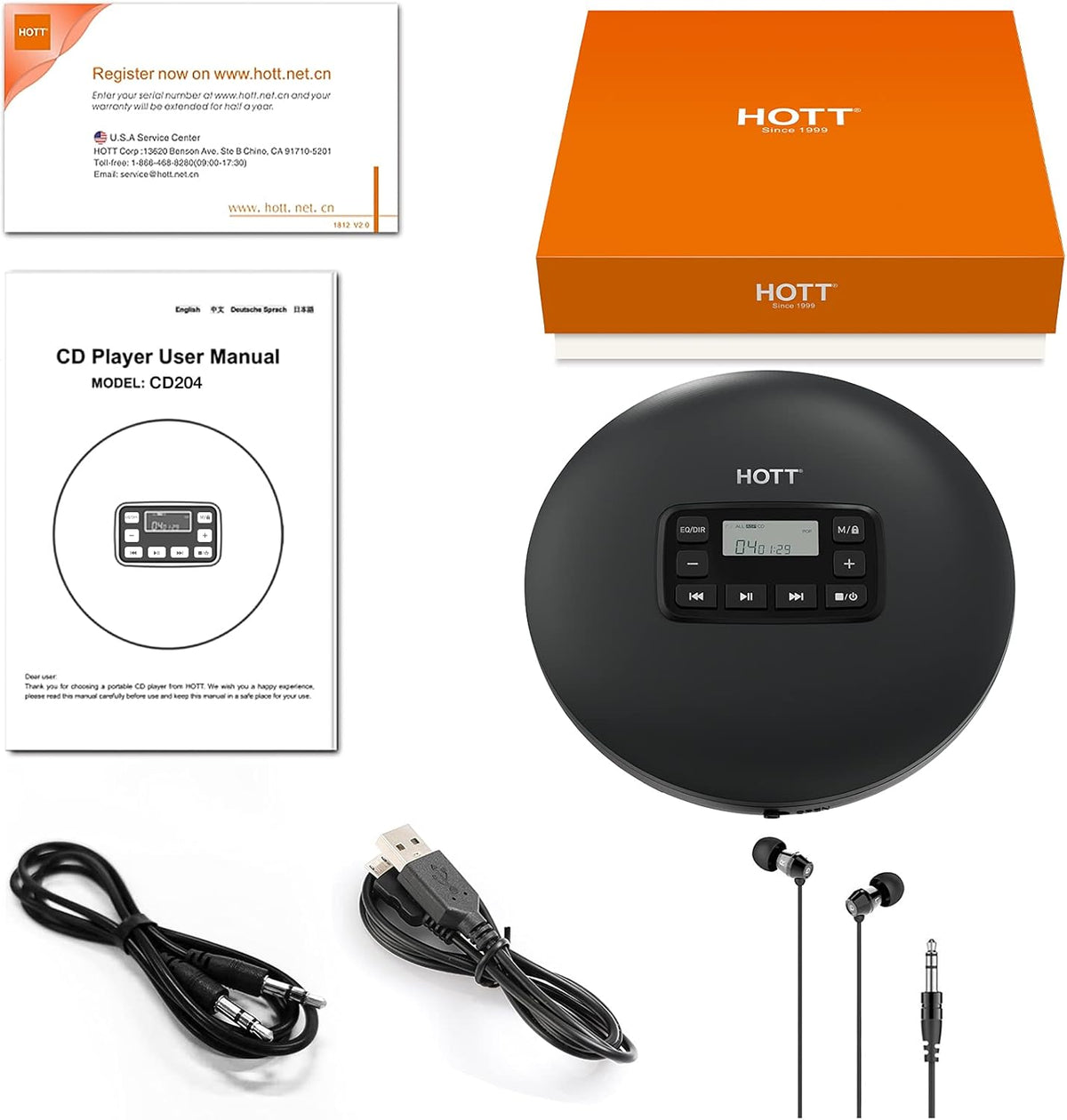 Portable Compact CD Player with Headphones Q199909