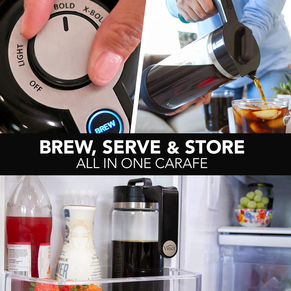 Cold Brew Electric Coffee Maker 1.1 Liter Glass Carafe Y688