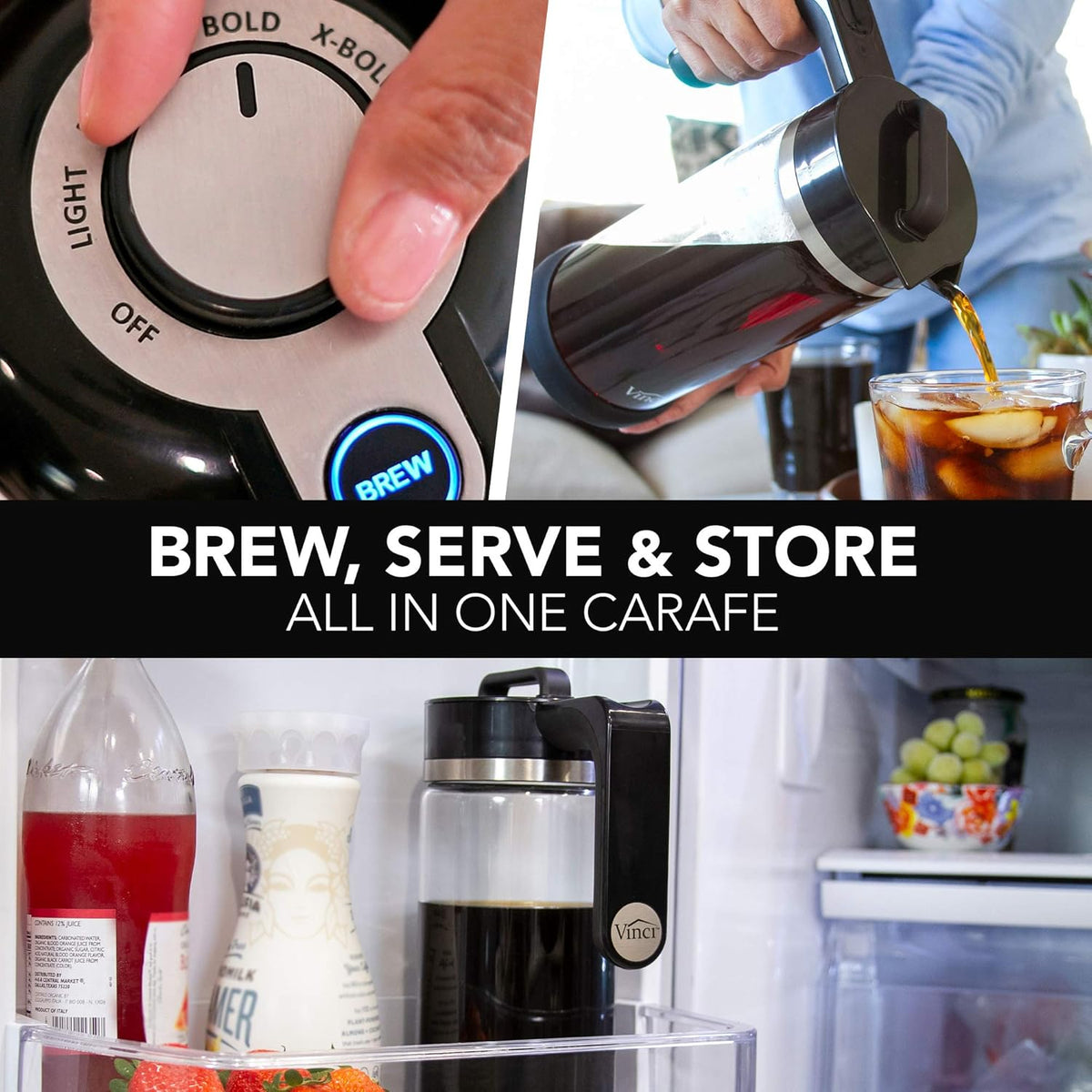 Cold Brew Electric Coffee Maker 1.1 Liter Glass Carafe Y688