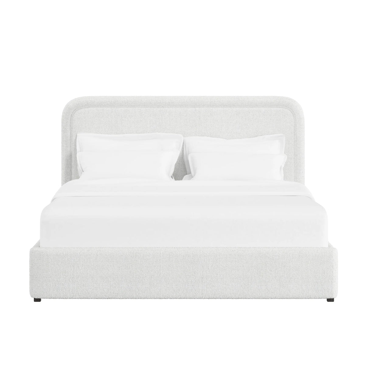 Queen Boucle Platform Bed Y85793