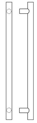 Post Mount Straight Pull Flat Ends 1-1/2x22 Diam. 8x22 CtC 12x22 L Dark Oxidized Bronze D2810