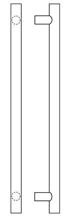 Post Mount Straight Pull Flat Ends 1-1/2x22 Diam. 8x22 CtC 12x22 L Dark Oxidized Bronze D2810