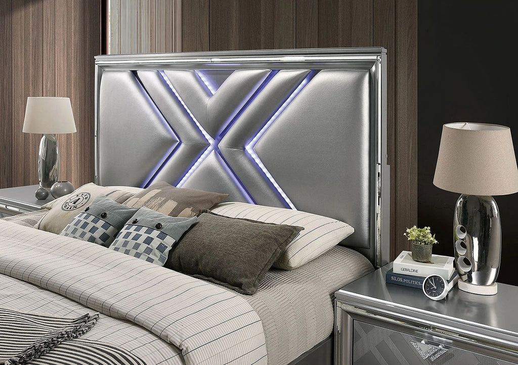 Queen Size Bed with Drawers and LED U900