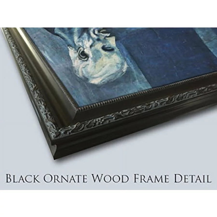 Black Ornate Wood Framed Art Print K118