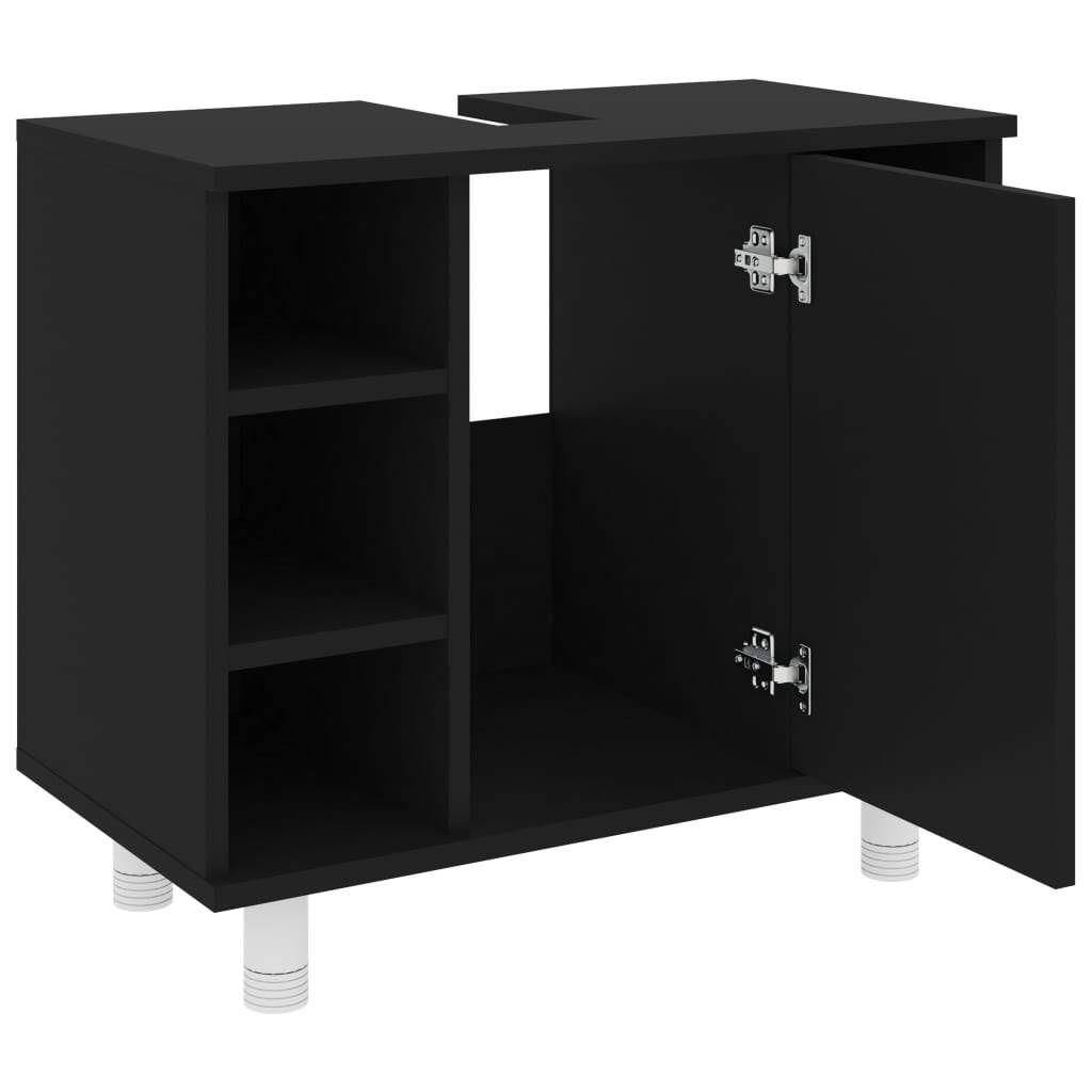 Black Chipboard Bathroom Cabinet G37325