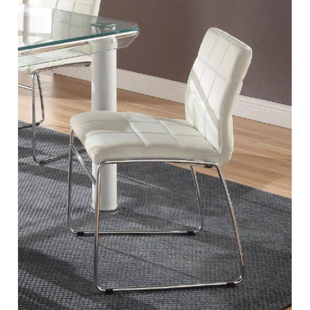 White PU Chrome Side Chair (Set of 2) U39120
