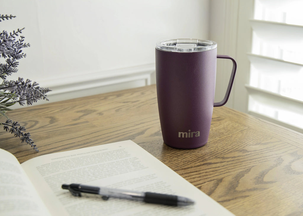18oz Stainless Steel Vacuum Insulated Coffee Mug with Handle & Lid G69452