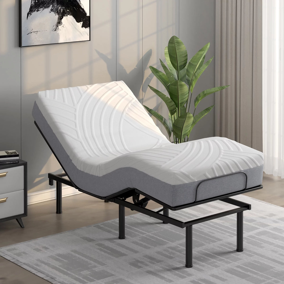 10'' Twin XL Adjustable Bed Mattress White N2917