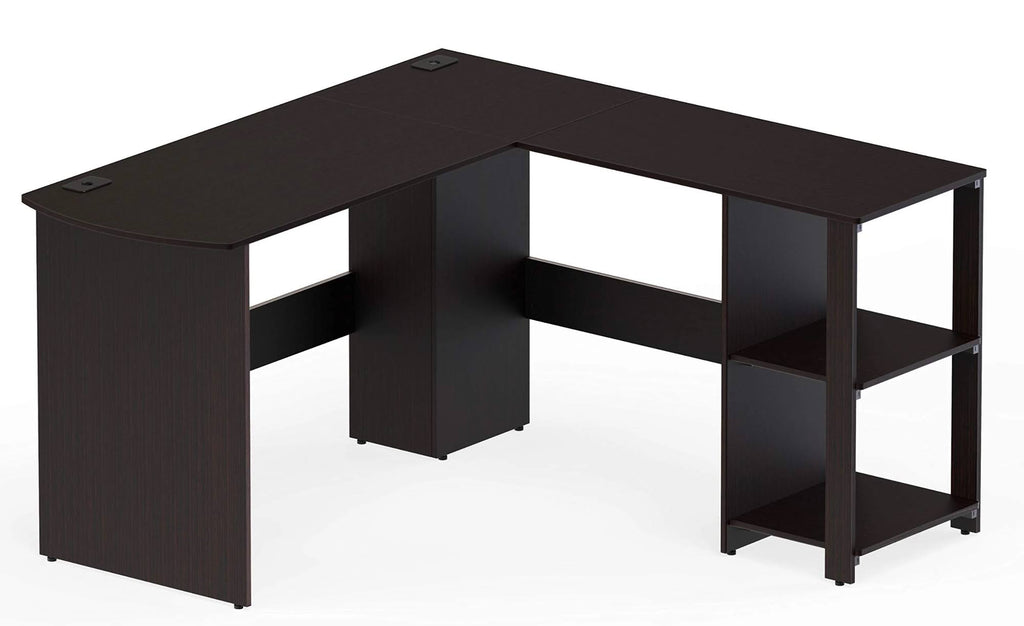 Espresso L-Shaped Wood Corner Desk C4508