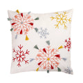 White Velvet Snowflake Embroidery Pillow N1046