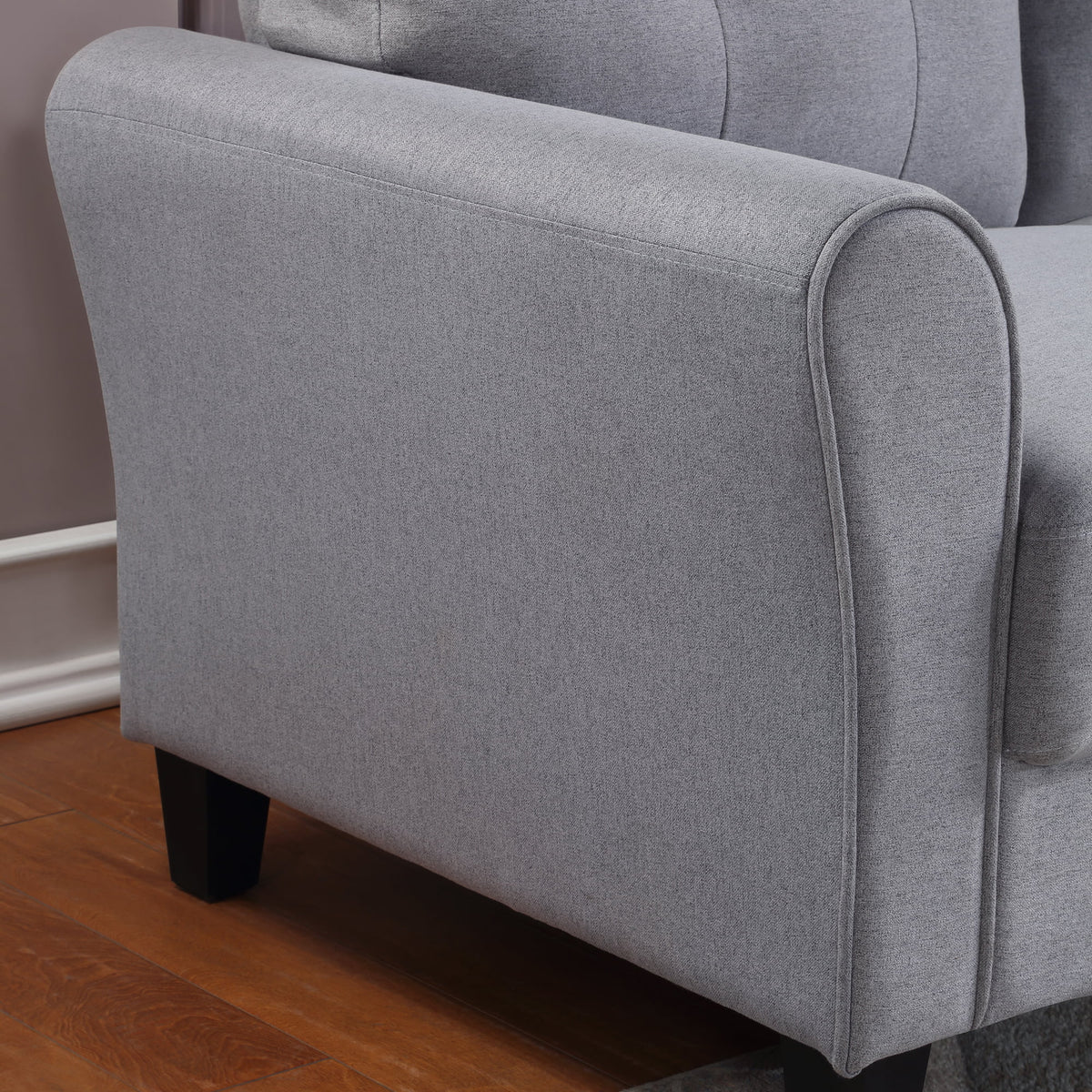 Light Grey-Blue Linen Upholstered Armchair J9228