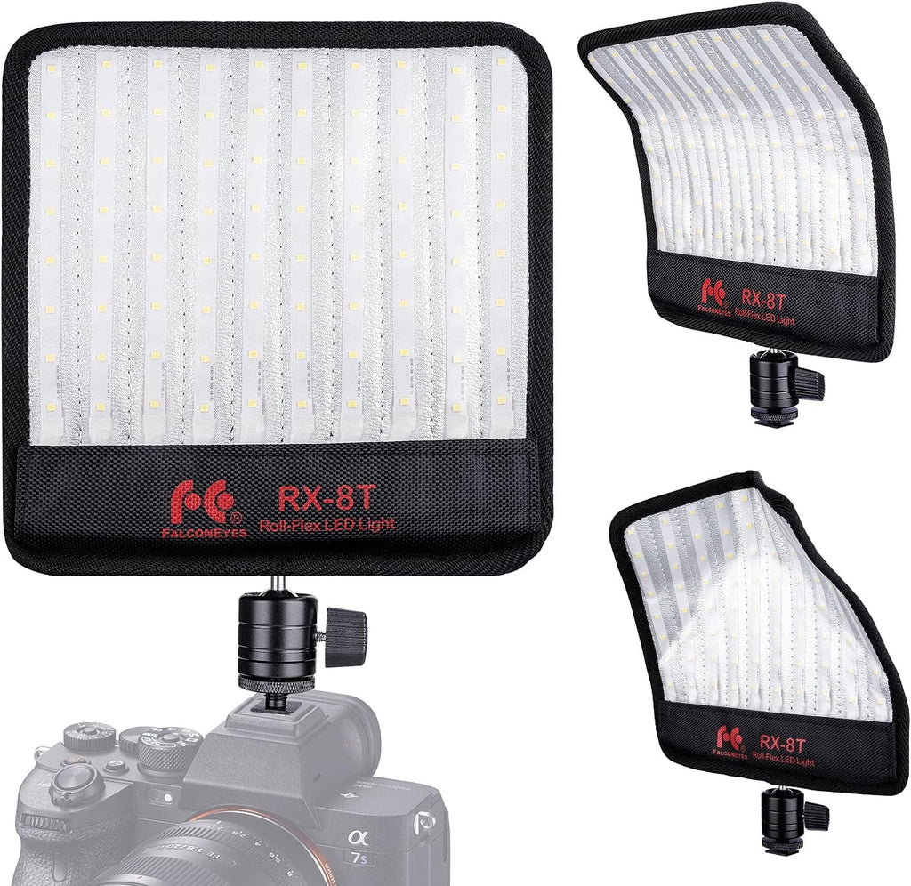 Foldable Flexible LED Light Panel Kit 5600K CRI95 On-Camera Lamp Daylight Splash-Proof W138116