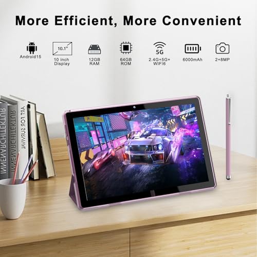 10" Android 15 Tablet 12 GB RAM 64GB ROM Black Z68808